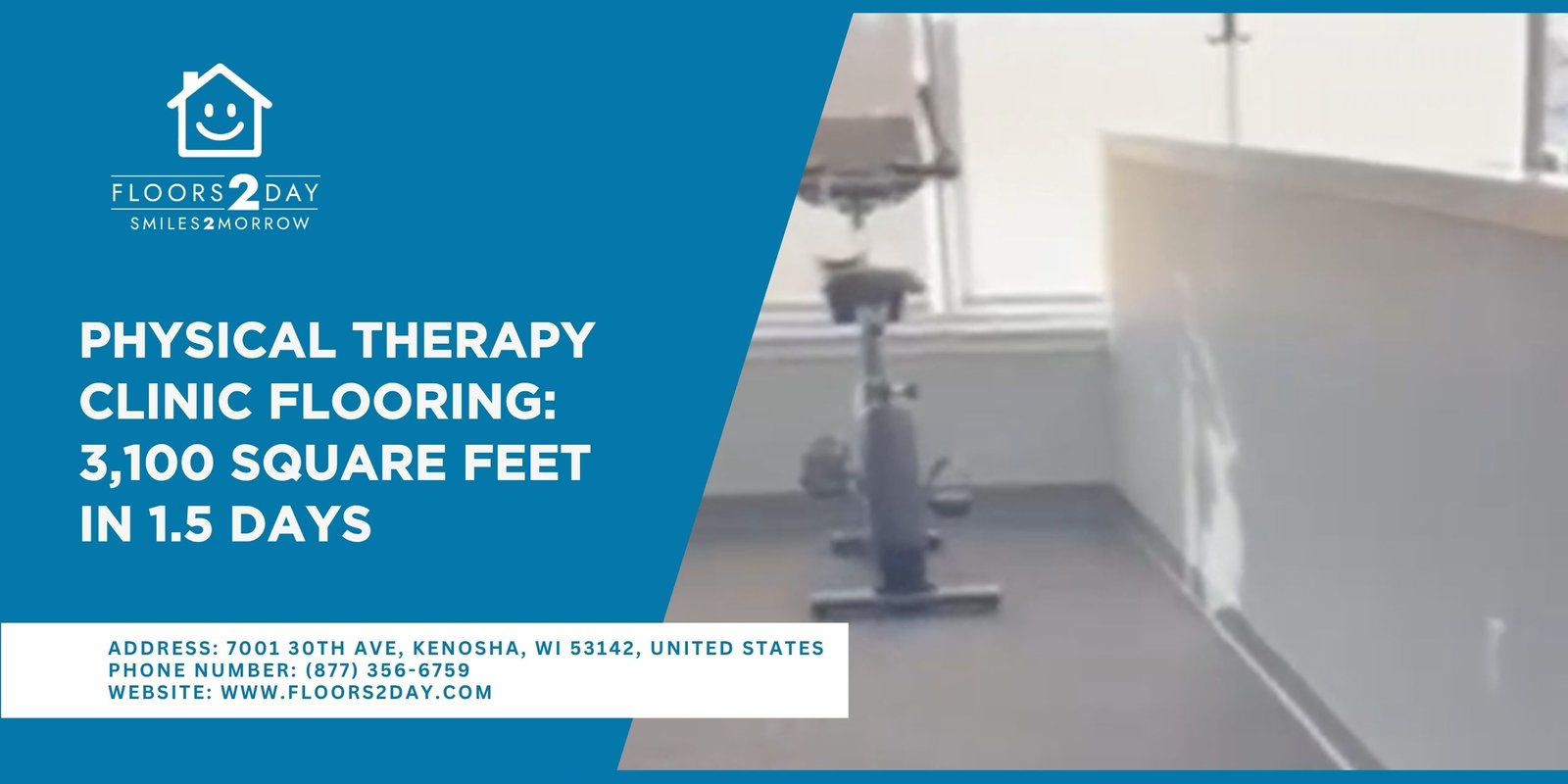 Wisconsin Physical Therapy Clinic Flooring A 3,100 SF in 1.5 Days by Floors2Day